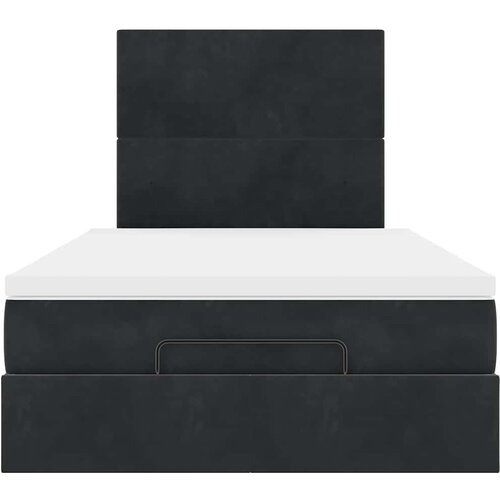  Otomanski krevet s madracima&amp;amp;LED crni 120x200cm bar&amp;scaron;unasti Slike