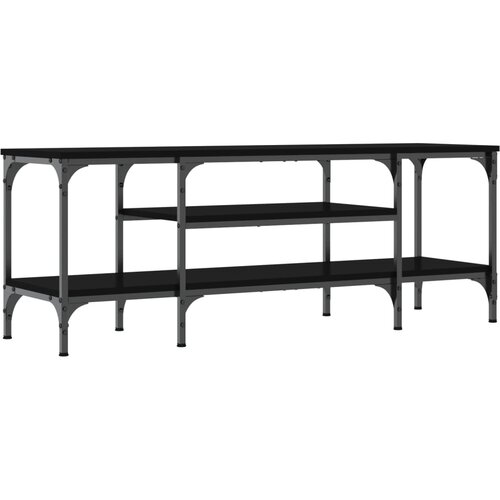 Maison Chic TV omarica - TV enota - Televizijska omarica črna 121x35x45 cm inženirski les in železo, (21700024) Slike