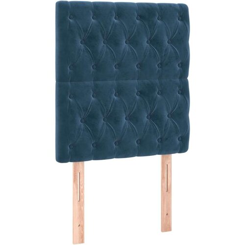 vidaXL Box spring postelja z vzmetnico LED temno modra 80x200 cm žamet Cene