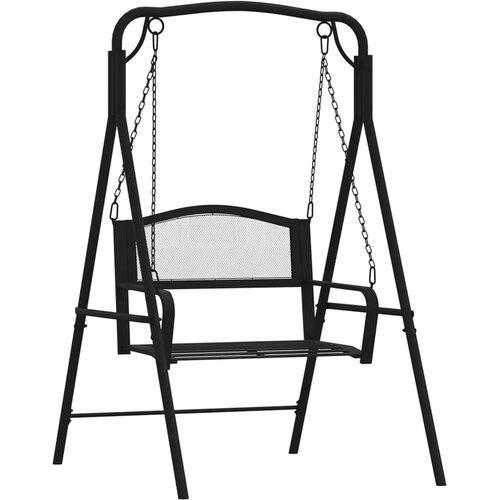  Klupa za ljuljanje 124 cm crna čelična Slike