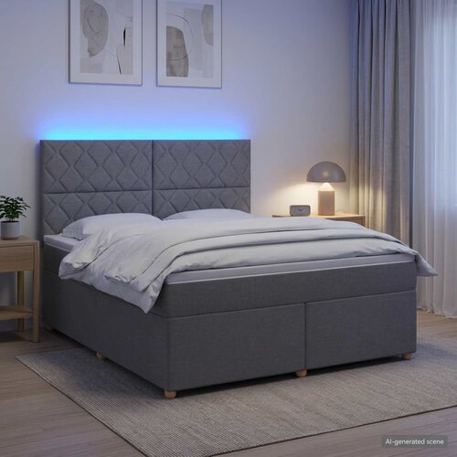  Boxspring krevet s madracem Svjetlosiva 140 x 190 cm Tkanina Cijene