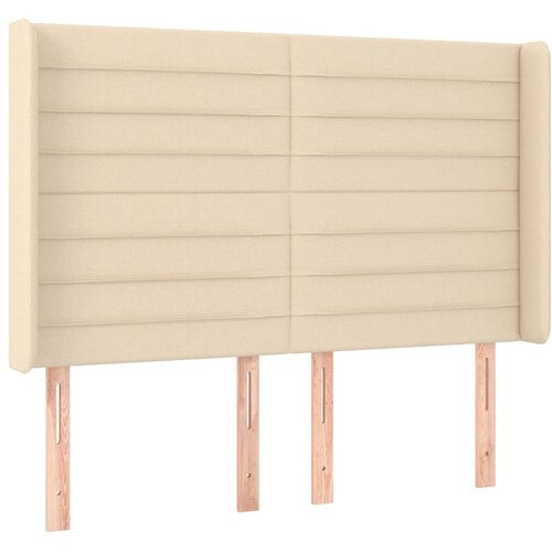  Uzglavlje s u&amp;scaron;ima krem 147x16x118/128 cm od tkanine Slike