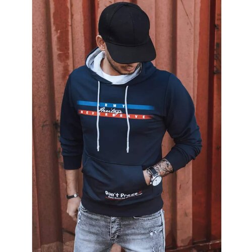 DStreet Navy blue BX5385 sweatshirt with print Slike