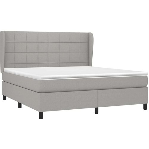  Box spring s madracem svjetlosiva 160x200 cm tkanina Slike