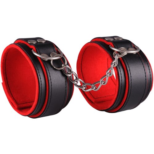Dominate Me Leather Ankle Cuffs D21 Black-Red Cene