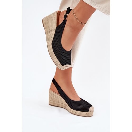 Boto Wedge Sandals For Women With Braiding Black Tulliata Slike