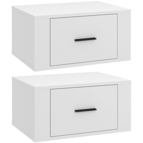 Maison Chic Stenski Dvo delni komplet Nočne omarice - Nočne mize bela 50x36x25 cm, (21689516) Slike