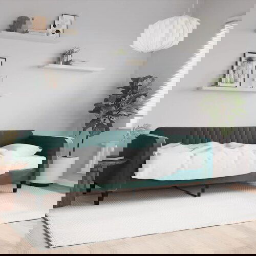 VidaXL Dnevni krevet s madracem tamnozeleni 90 x 200 cm bar&amp;scaron;unasti Slike