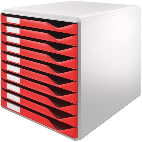  KUTIJA S 10 LADICA FORM SET LEITZ 52810025 CRVENA Slike
