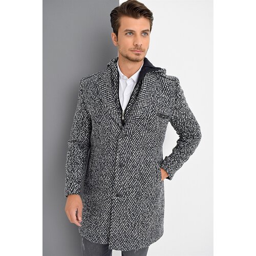 Dewberry PLT8371 DEWBRRY MEN'S COAT-PATTERNED NAVY BLUE Cene