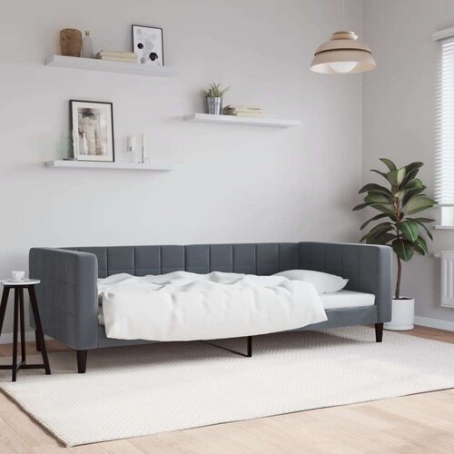  Dnevna postelja brez vzmetnice temno siva 90x190 cm žamet Cene