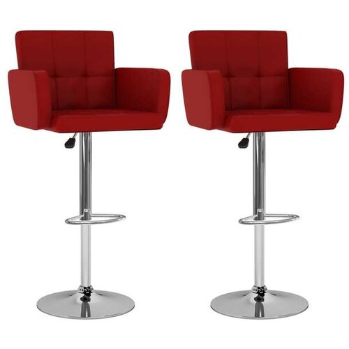 vidaXL Barski stolci od umjetne kože 2 kom crvena boja vina Cijene