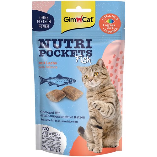 Gimcat Nutri Pockets riba - Varčno pakiranje: z lososom (6 x 60 g) Cijene
