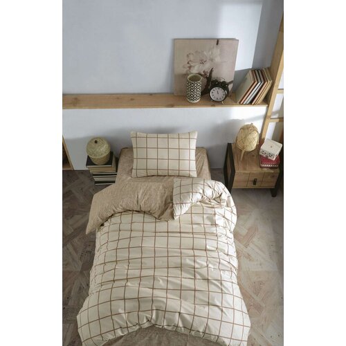 Lessentiel Maison Komplet posteljine Kare, 160x220 cm, Krem Cene