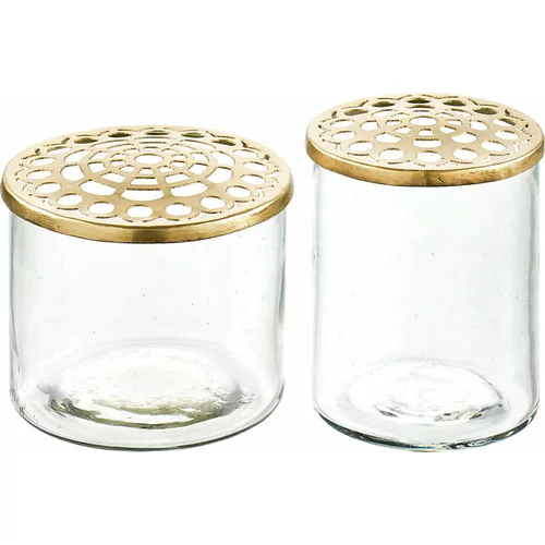  2-delni set vaz elva iz stekla in medenine