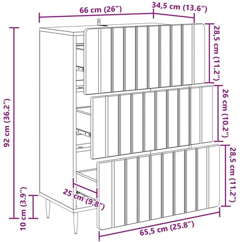  Ormar s ladicama Hrast sonoma 66 x 34 5 x 92 cm - Hrast sonoma Slike