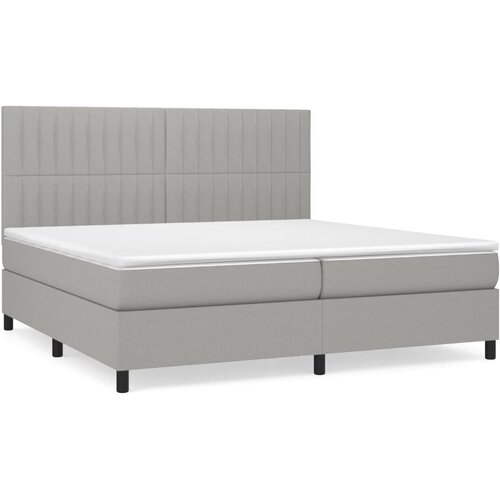 Maison Chic Box spring postelja - Vzmetna postelja z vzmetnico svetlo siva 200x200 cm blago SL229, (21909082) Cene