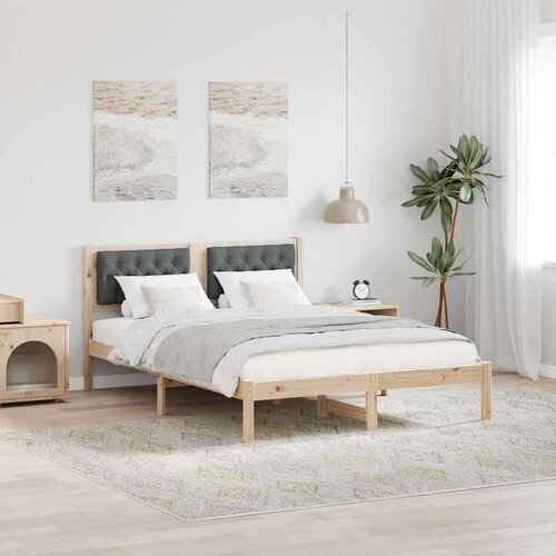  Konstrukcija postelje z vzglavjem Temno siva 150 x 200 cm blago, (5000084435) Cene