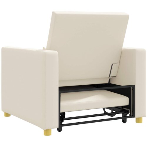 SOFA na razvlačenje Singl Krem bijelo 90 x 165 x 87 cm tkanina Slike