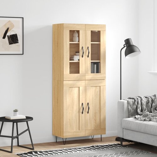 vidaXL Visoka komoda hrasta sonome 69 5x34x180cm od konstruiranog drva Cijene