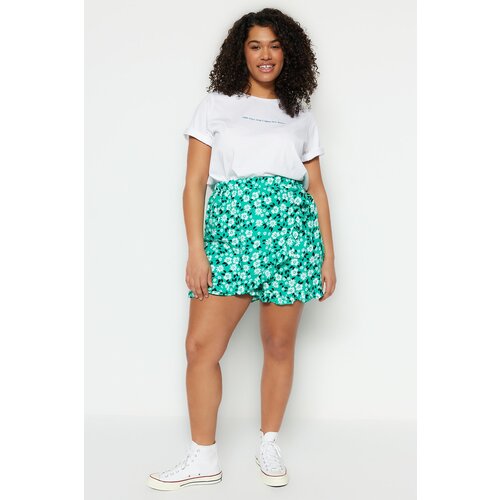 Trendyol Curve Plus Size Shorts & Bermuda - Green - Normal Waist Cene