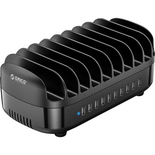 AVIZAR Postaja za polnjenje pametnih telefonov in tablic z 10 USB priključki, 120W z ventilacijo, Črna, (5000213652) Cene