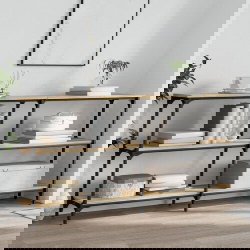 vidaXL Konzolna mizica sonoma hrast 150x29x75 cm inženirski les Cene