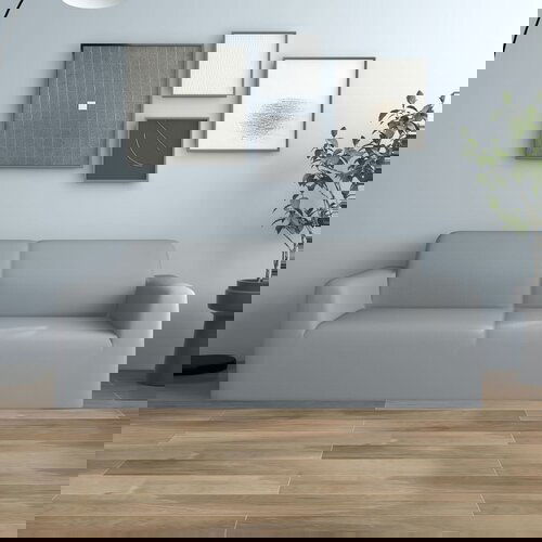 VidaXL Rastezljiva navlaka za dvosjed siva poliesterski žersej Slike