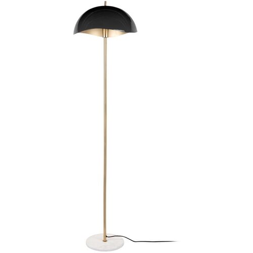 Leitmotiv Črna/zlata stoječa svetilka s kovinskim senčilom (višina 154 cm) Waved – Cene