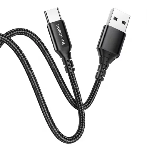 Borofone podatkovni kabel X54 Type C na USB 1m 2,4A črn pleten