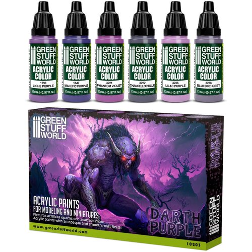 Green Stuff World Paint Set - Darth Purple | Set Akrilnih Boja x6 Cene