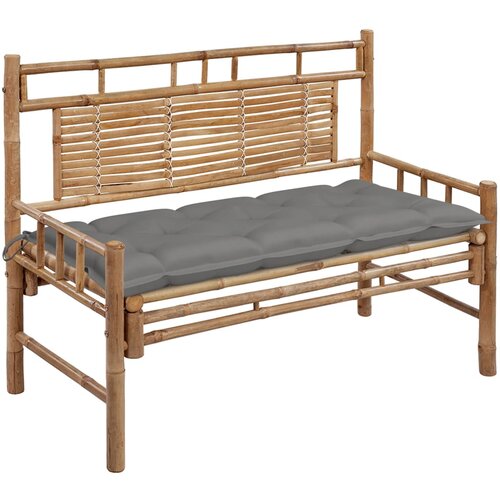 The Living Store Vrtna klop z blazino 120 cm bambus - Vrtna Klop, (21467519) Slike