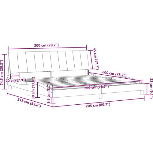 VidaXL okvir za krevet bez madraca svjetlosivi 200 x 200 cm bar&amp;scaron;unasti Slike