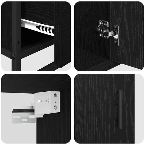 VidaXL set namje&amp;scaron;taja za kupaonicu 3 pcs crni hrast 80 x 33 x 60 cm Slike