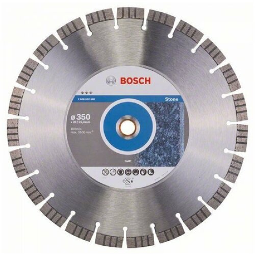 Bosch dijamantska rezna ploča best for stone 2608602648, 350 x 20,00+25,40 x 3,2 x 15 mm Slike