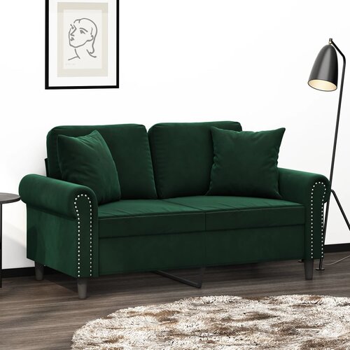 vidaXL Okrasna blazina 2 kosa temno zelena 40x40 cm žamet Cene