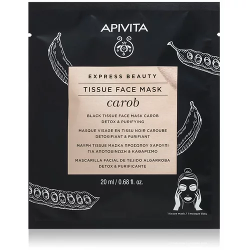 Apivita Express Beauty Carob Sheet maska s detoksikacijskim učinkom