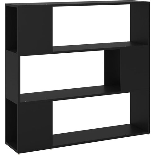 VidaXL Knjižna omara za razdelitev prostora črna 100x24x94 cm, (20705208) Slike
