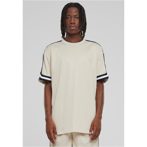 UC Men Men's T-shirt Oversized Stripes Mesh - cream Cene