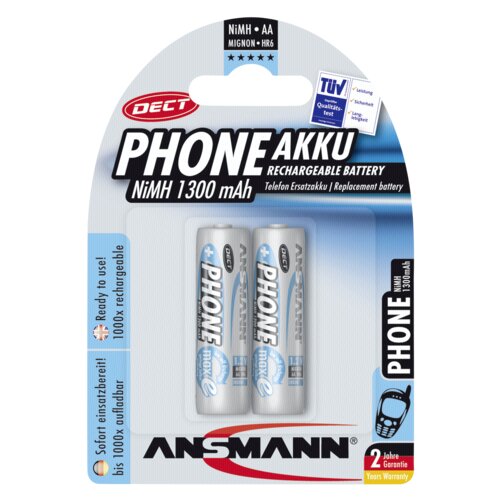 Ansmann 1x2 maxE NiMH rech.bat. Mignon AA 1300 mAh DECT PHONE Slike