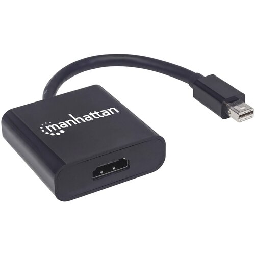 Manhattan 152570 Mini-DisplayPort adapter [1x mo&amp;scaron;ki konektor mini Displayport - 1x ženski konektor HDMI] črna za&amp;scaron;čiten\, UL-certificirano 15.00 cm, (20430135) Slike