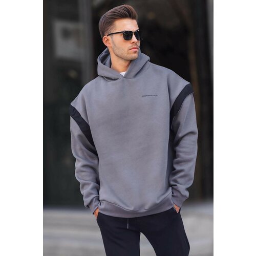 Madmext Sweatshirt - Gray - Oversize Slike