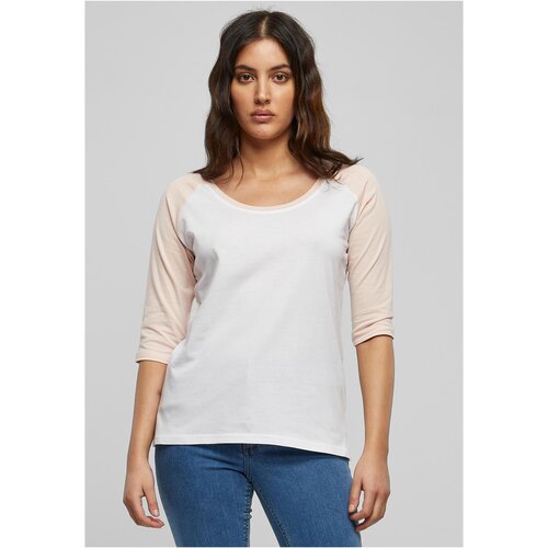 Urban Classics Women's 3/4 contrast raglan t-shirt wht/pink Cene