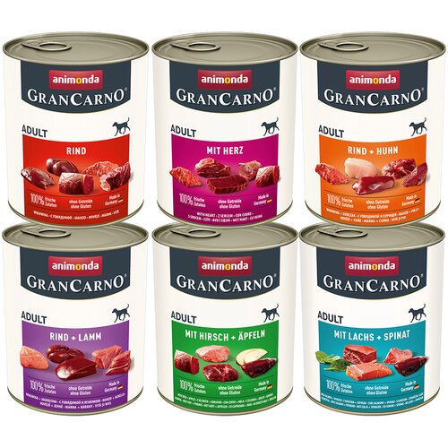 Animonda Varčno pakiranje GranCarno Original Adult 24 x 800 g - Mešano pakiranje 1 (6 vrst) Cene
