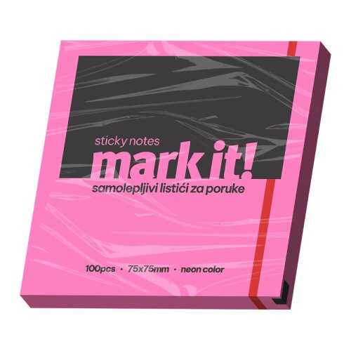 Mark IT Samolepljivi listići Mark 100lis, 75x75mm NEON roze Slike