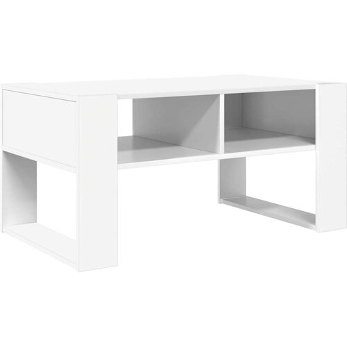  Stolić za kavu s pohranom Bijelo 92 x 53 x 45 cm Konstruirano drvo Slike