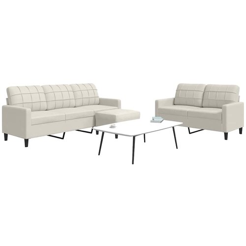  3-dijelni set sofa s jastucima krem bar&scaron;unasti Cijene