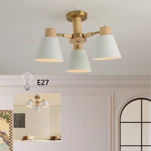 Brilagi plafonski luster lund wood 3xE27/40W/230V prečnik 50 cm drvo Slike