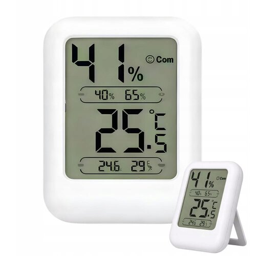 Digitalni osvijetljeni LCD termometar higrometar 8cm bijeli Cene