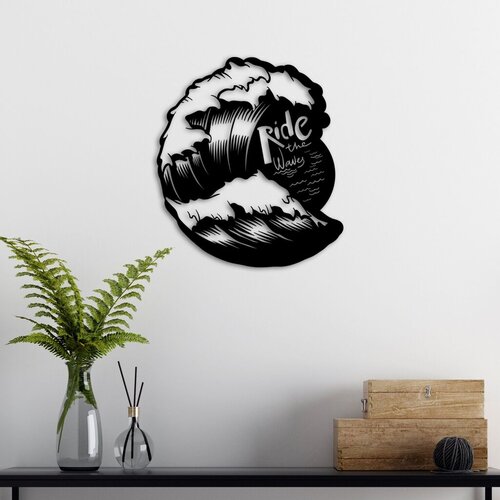 Wallity zidna dekoracija ride the waves, 50 x 57 cm, crna Cene
